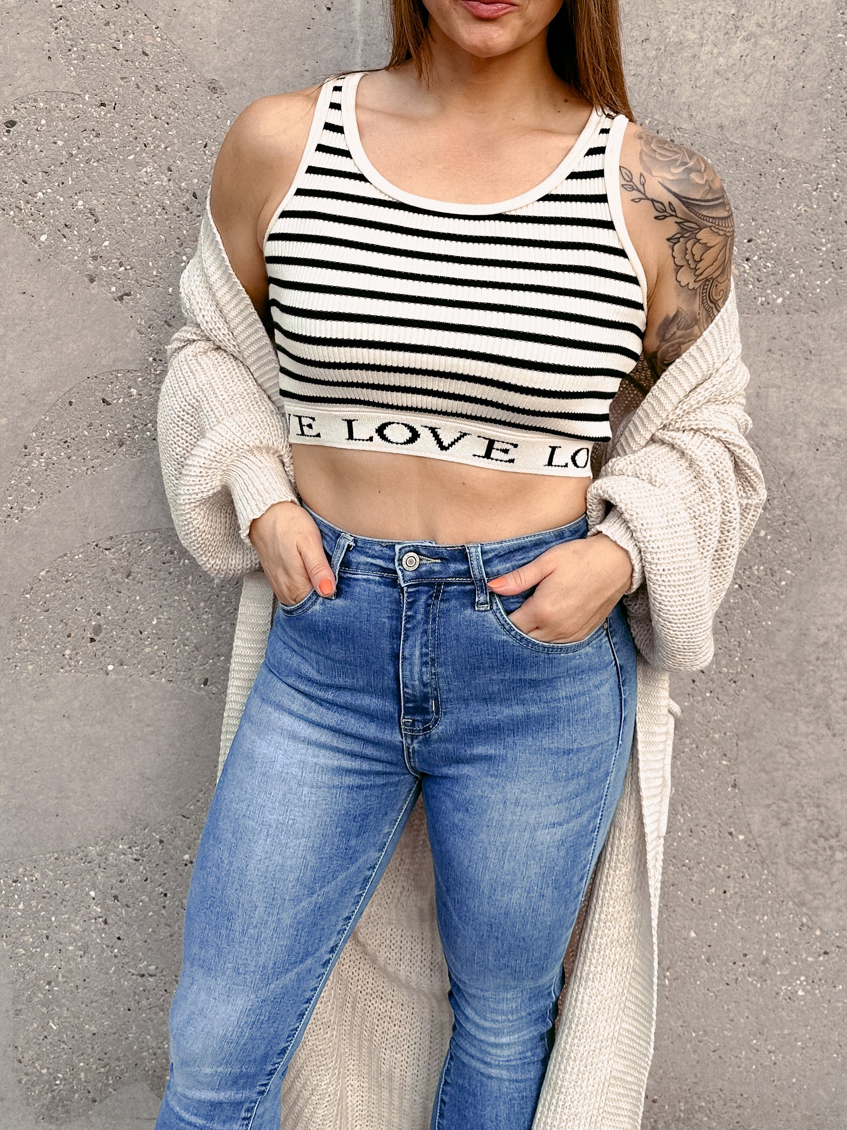 Top LOVE gestreift