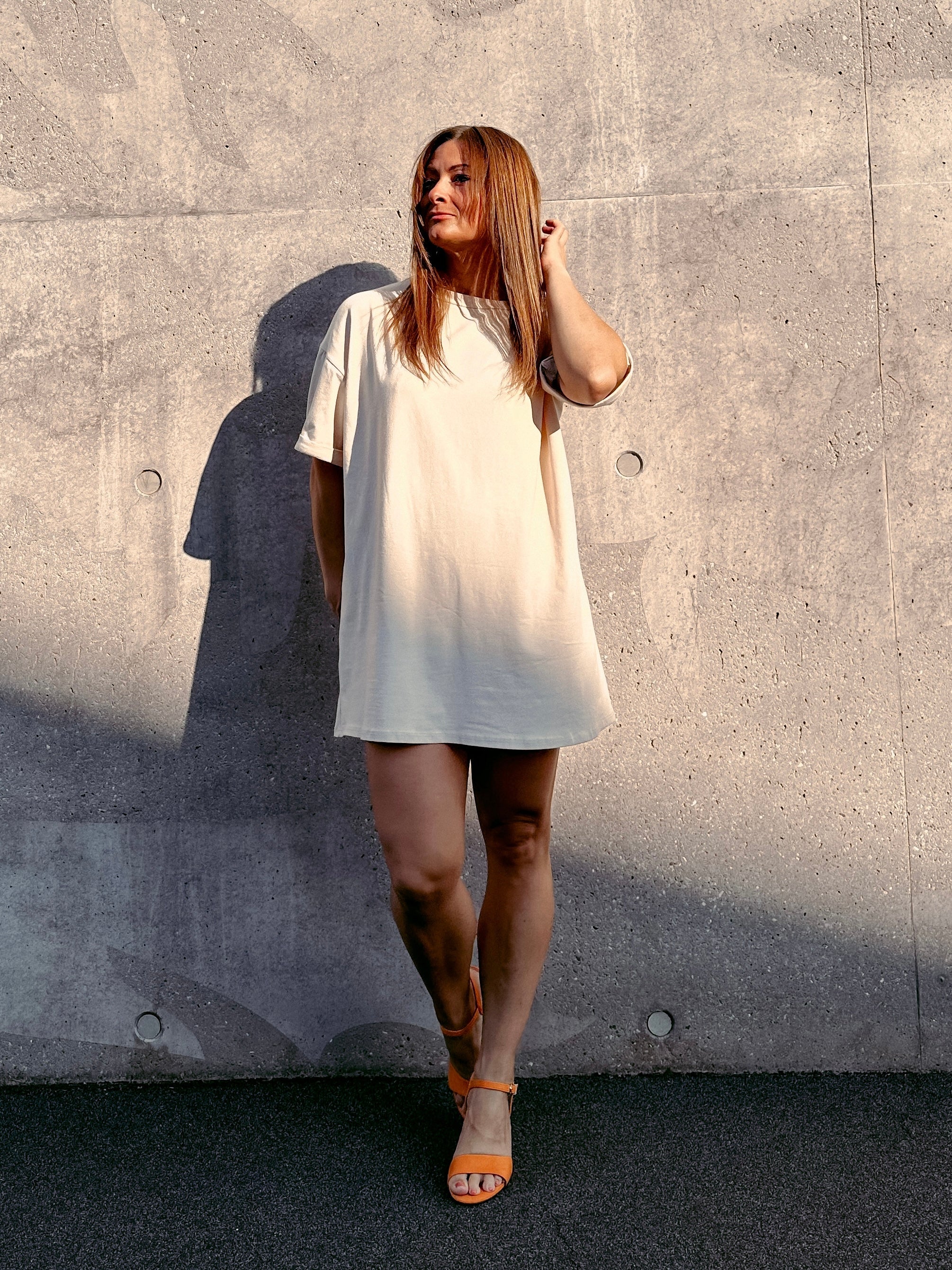 T-Shirt-Kleid Beige