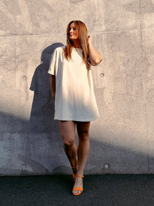 T-Shirt-Kleid Beige