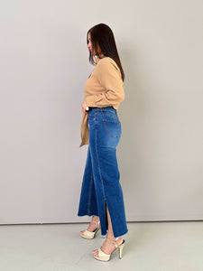 7/8-Stretch-Jeans mit Beinschlitz