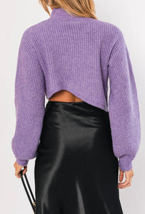 Asymmetrischer Crop-Strickpullover