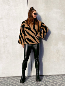 Strickpullover mit Animal-Print