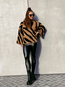Strickpullover mit Animal-Print