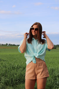 Musselinbluse Kurzarm