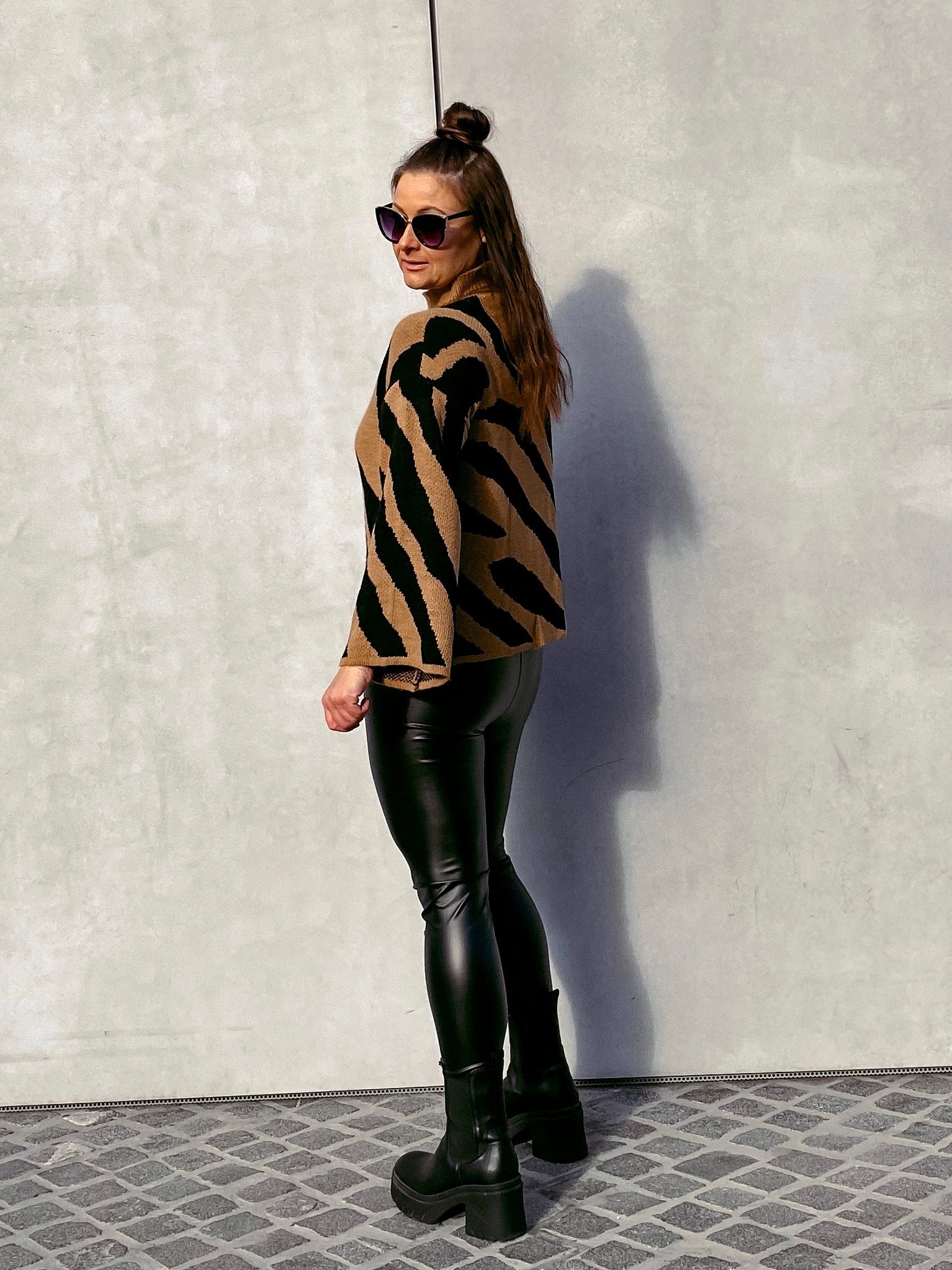 Strickpullover mit Animal-Print