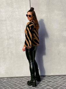 Strickpullover mit Animal-Print