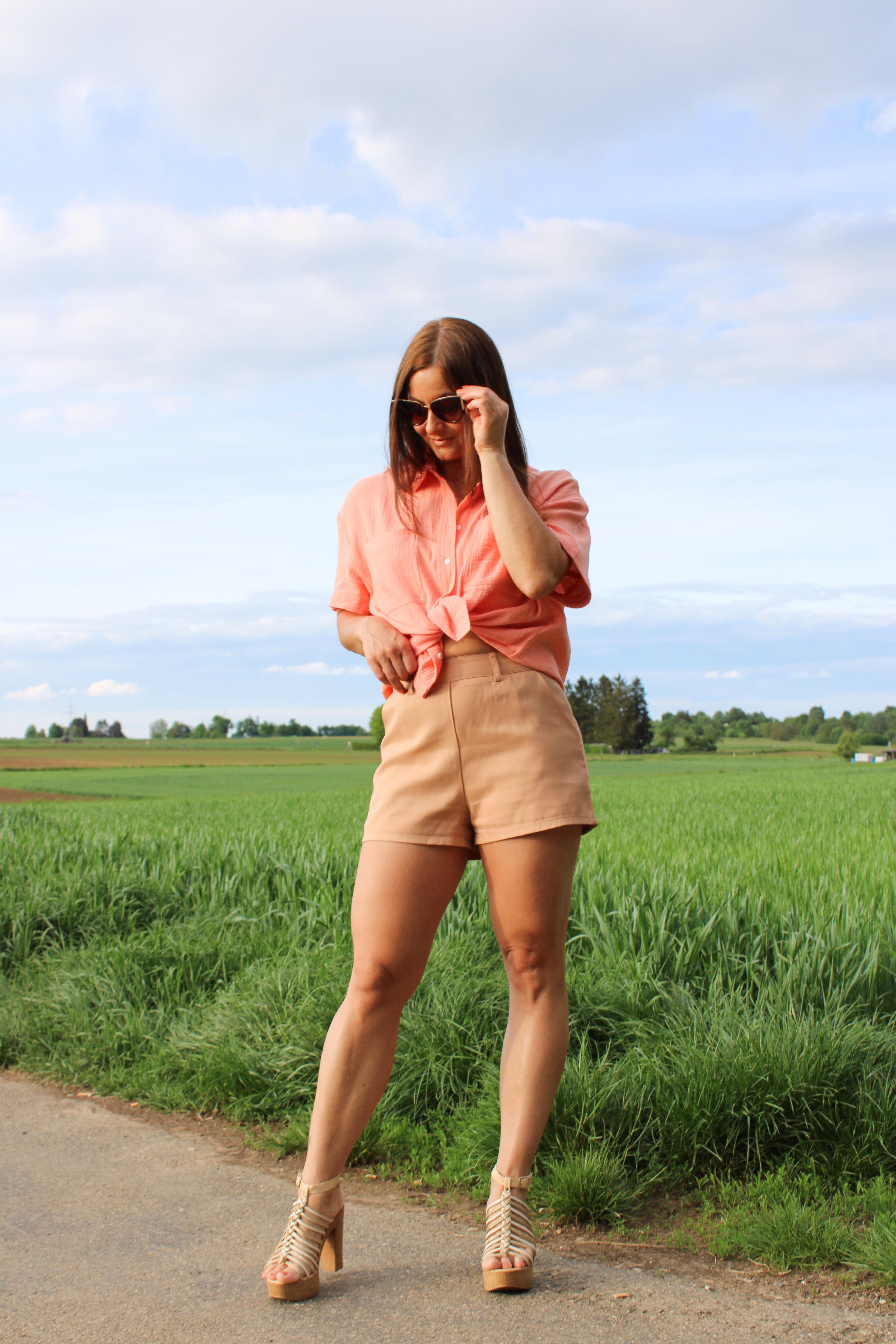Musselinbluse Kurzarm