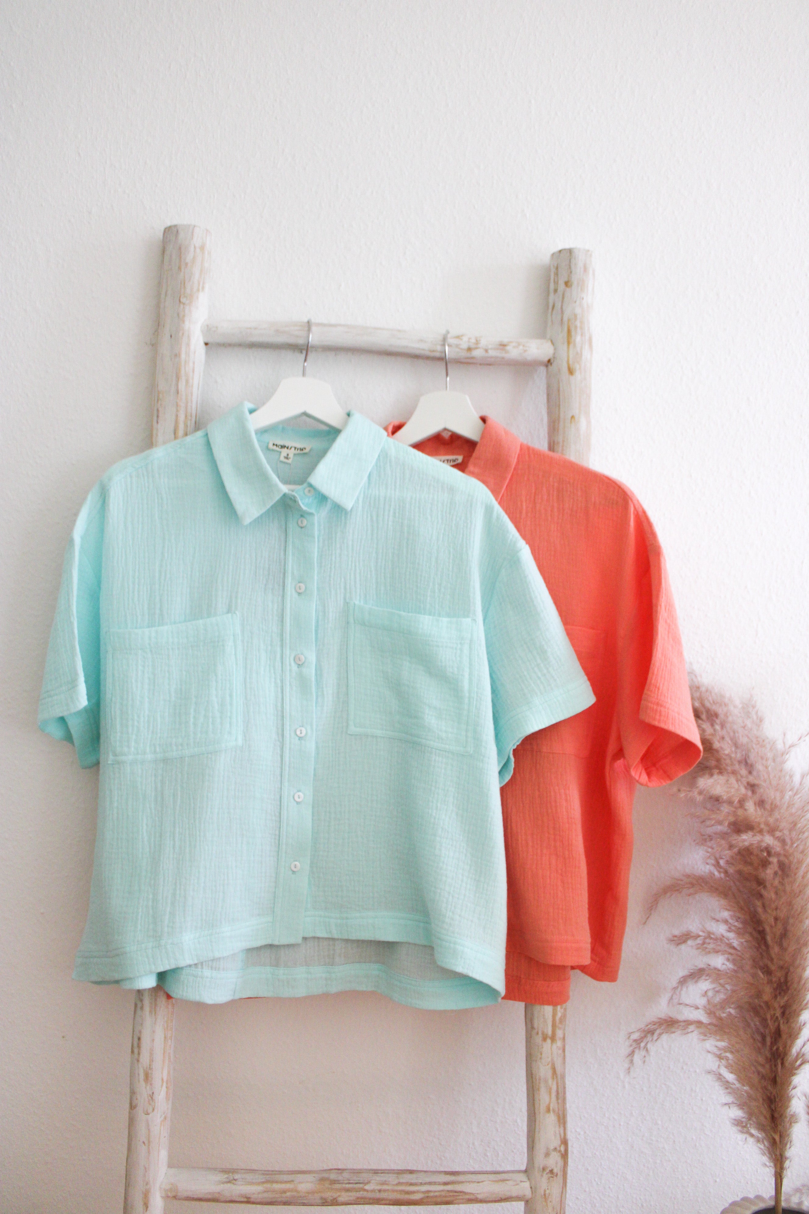 Musselinbluse Kurzarm