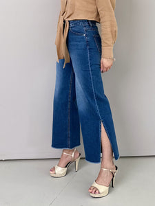 7/8-Stretch-Jeans mit Beinschlitz